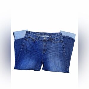 St. John’s Bay Women’s Straight Leg Long Capri Jeans in Denim Blue Size 16